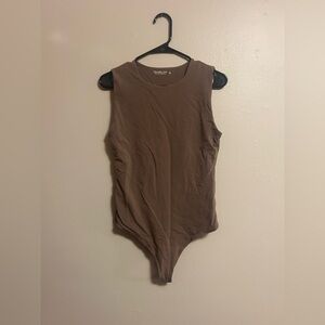 Not for sale- Abercrombie & Fitch High Neck Brown Sleeveless Bodysuit Size Large